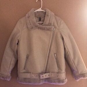 H&M Faux leather aviator jacket